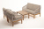 "Канны" лаунж-зона 4-местная из роупа со столиком "Канны" цвета "дуб", основание дуб, роуп бежевый