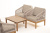 "Канны" лаунж-зона 4-местная из роупа со столиком "Канны" цвета "дуб", основание дуб, роуп бежевый