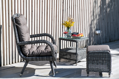 "Толедо" пуф плетеный, цвет графит