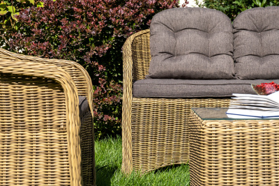 "Равенна" диван двухместный плетенный из ротанга, цвет соломенный